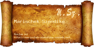 Marischek Szendike névjegykártya